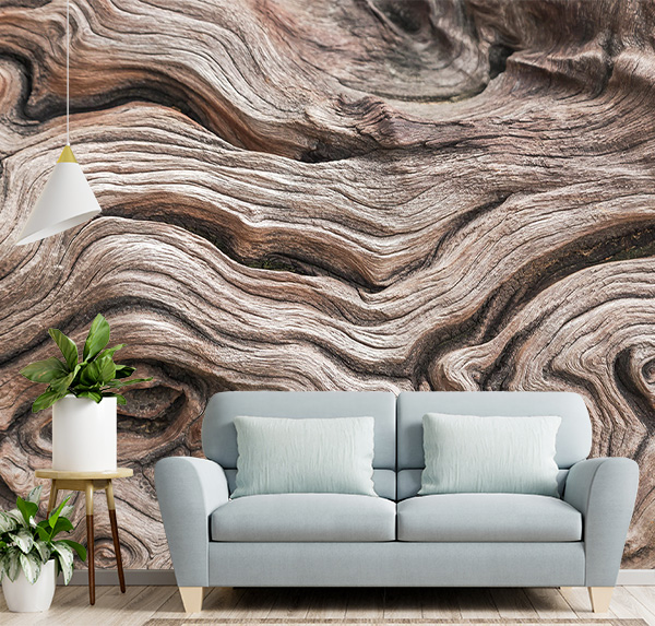 Aged tree trunk close-up. Showcasing natural patterns and textures, it adds rustic elegance and a calming, organic touch to any room or project