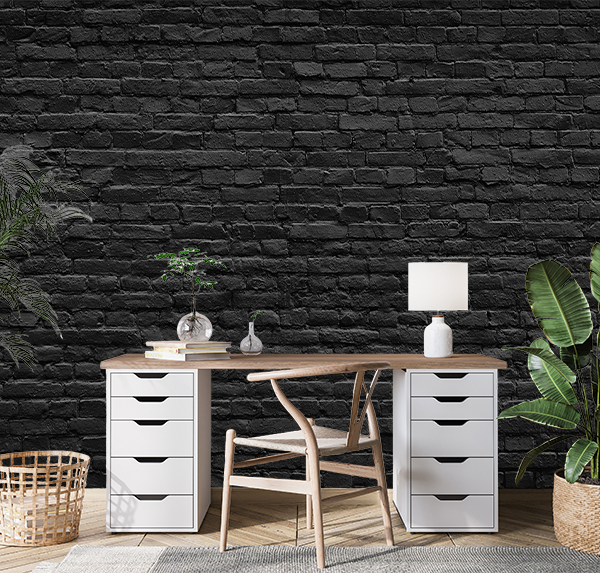 Weathered black brick wall. Rustic charm and moody textures make it perfect for urban chic, gothic themes, or bold backgrounds
