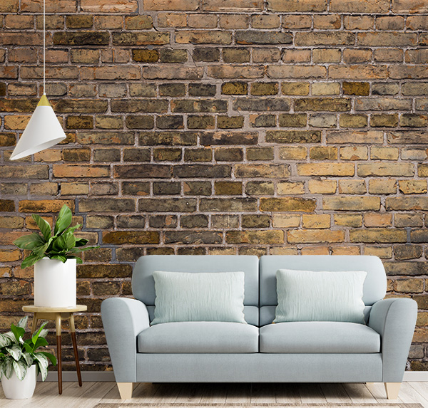 Add timeless charm with this weathered brick wall texture. Vintage design with subtle paint accents, perfect for rustic interiors & creative decor.