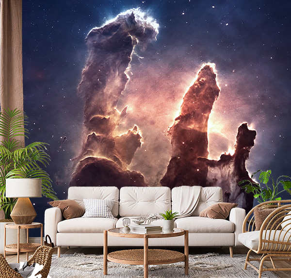 Pillars of Creation furnished by NASA, showcases the glowing pillars that symbolize the birth of stars
