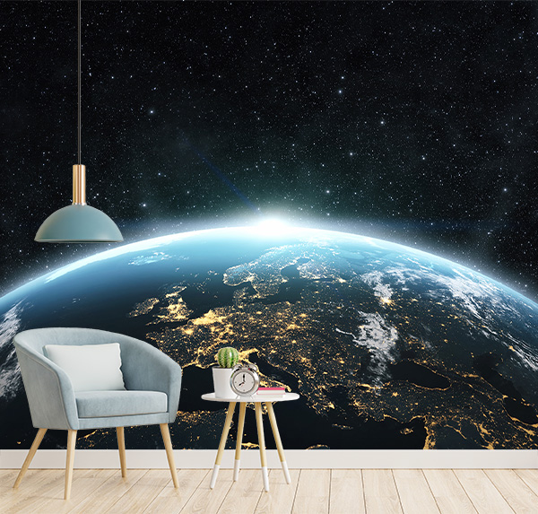 Planet earth from the space at night