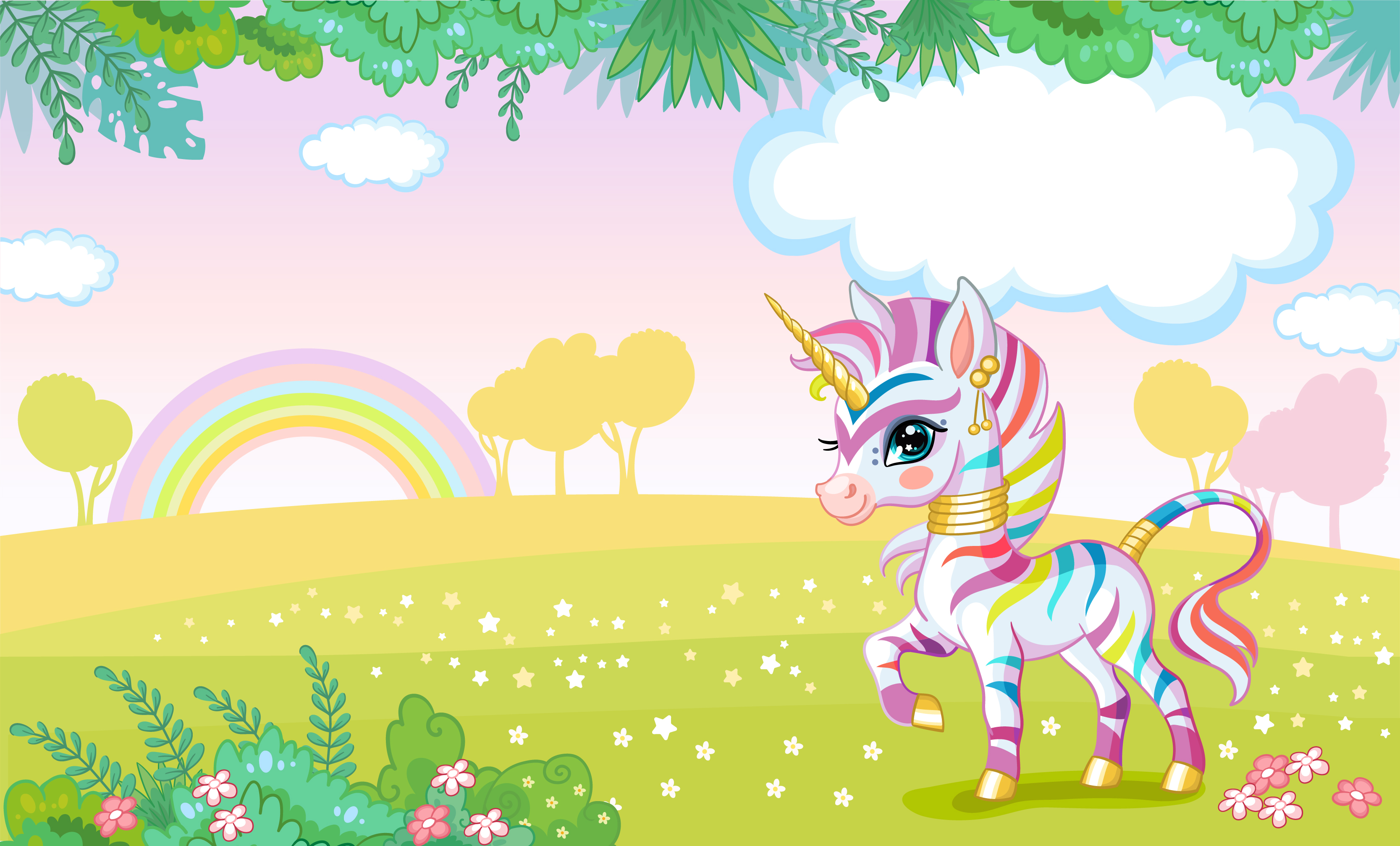 Magical Unicorn In Whimsical Wonderland