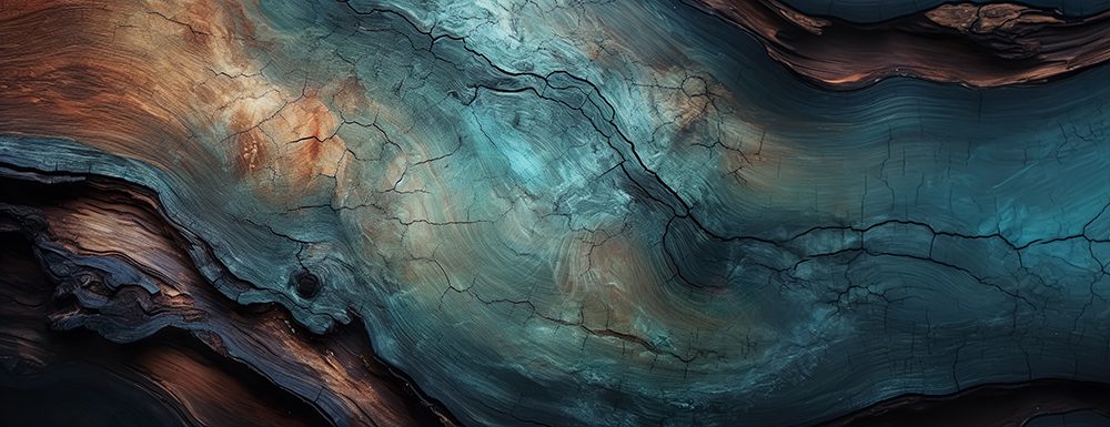 Stunning Weathered Wood - Teal & Brown