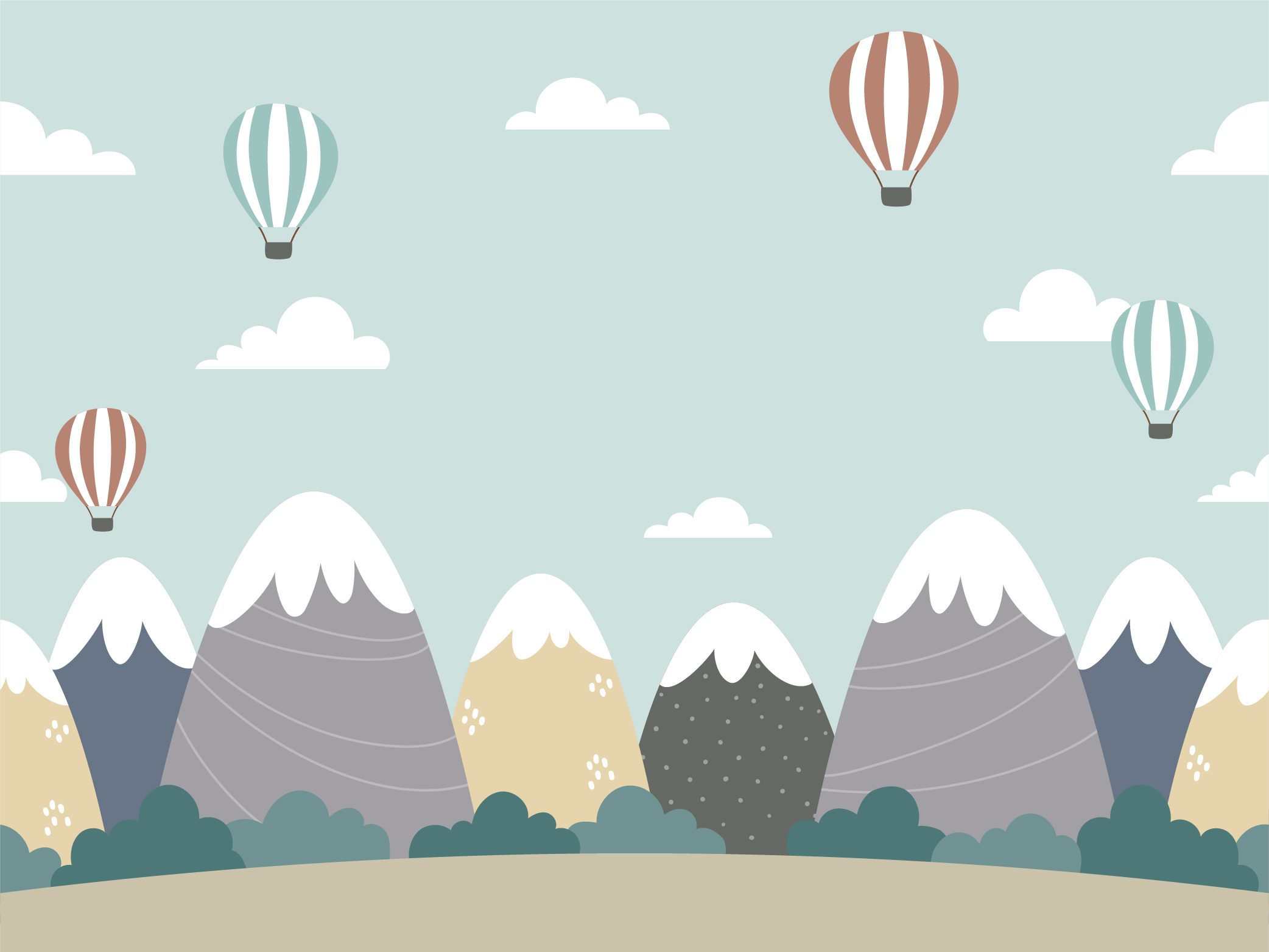 Playful Mountain & Balloons