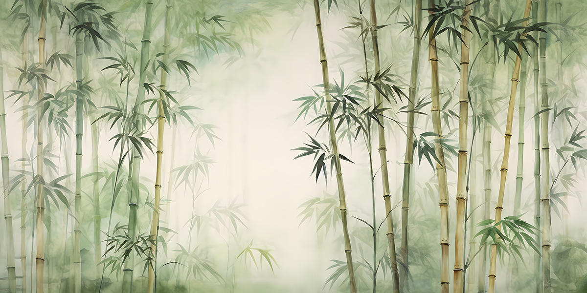 Serene Bamboo Forest Watercolor