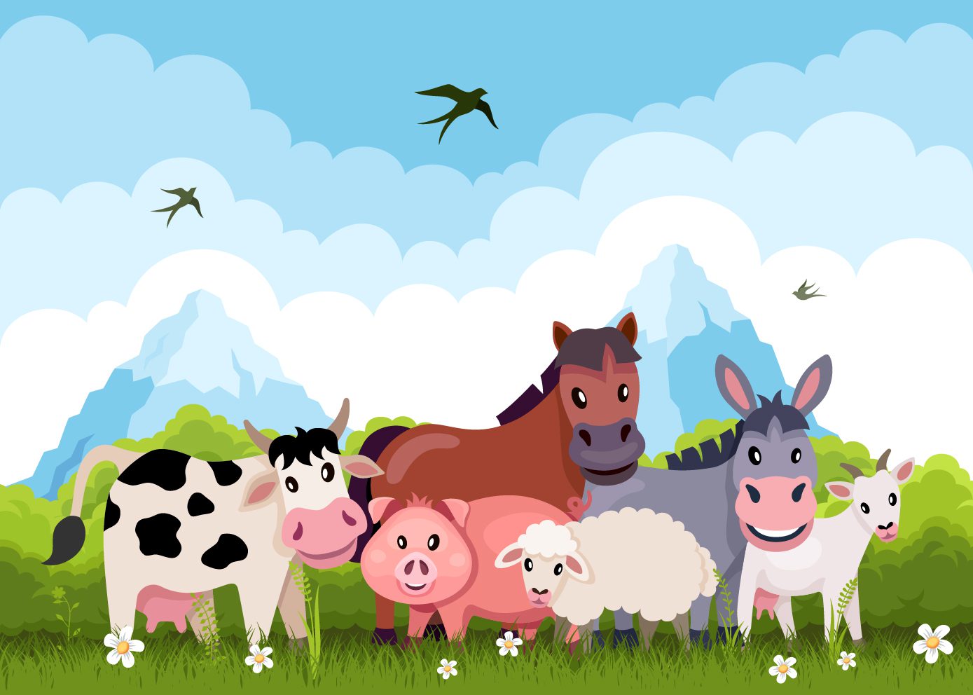 Cartoon Farm Animals