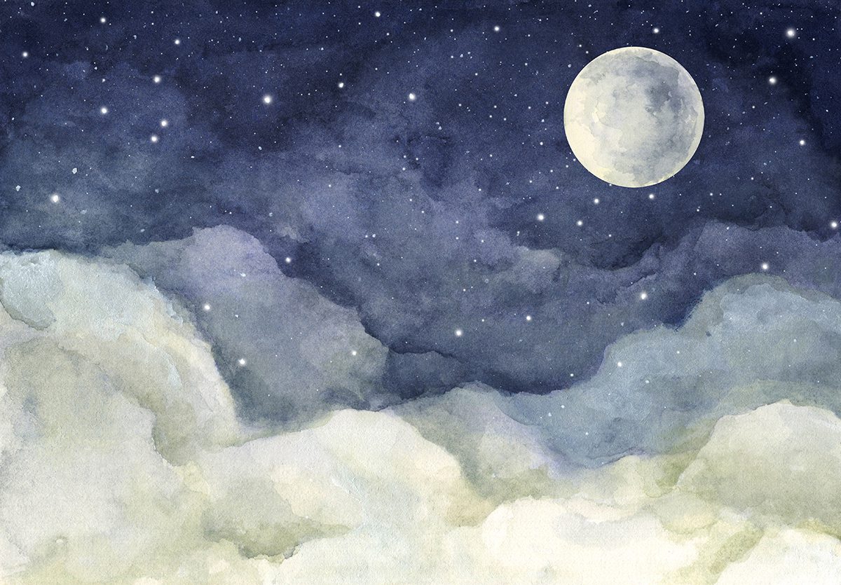 Watercolor night sky